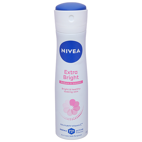Xịt khử mùi Nivea Extra Brigh khử mùi, ngăn mồ hôi 72h
