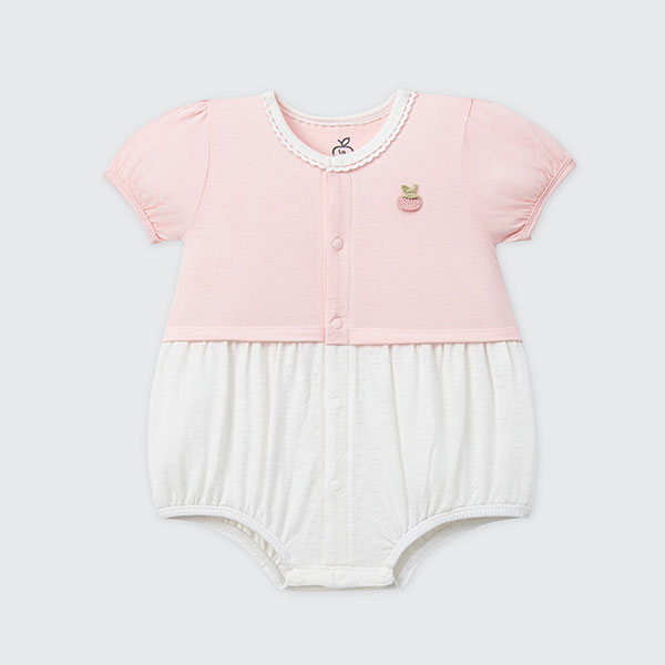 Body suit cộc tay bé gái La Pomme petit tay bồng màu hồng 3 tháng - AVAKids.com