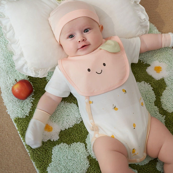 Bodychip cộc tay petit La Pomme vườn cam ươm nắng màu trắng - AVAKids.com