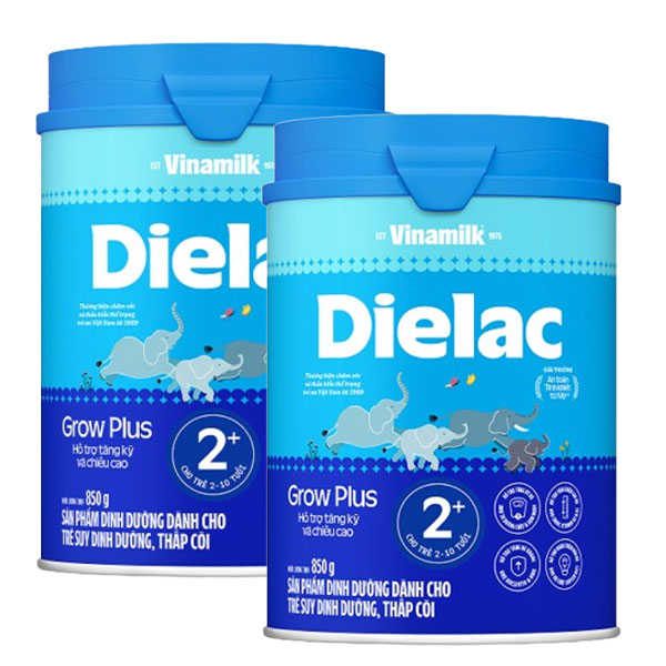 Sữa Bột Dielac Grow Plus 2+ Ht 850g dinh dưỡng cho bé, tặng chén sứ - AVAKids.com