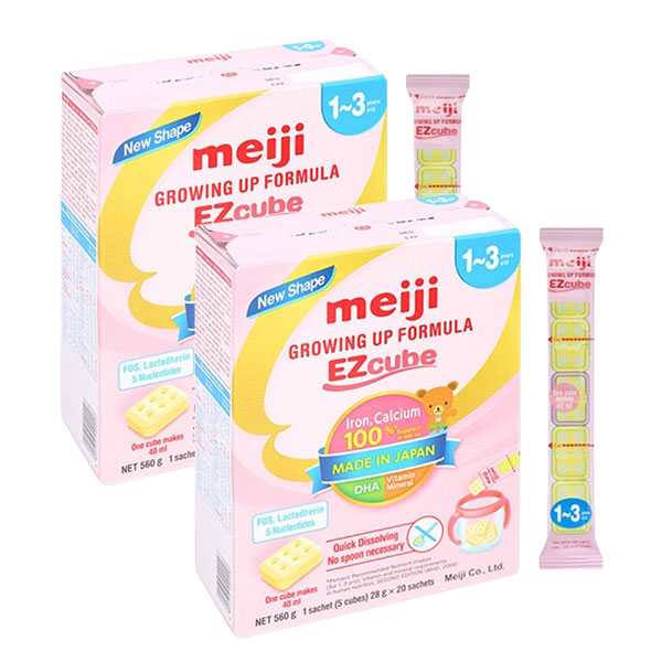 Combo 2 sữa bột dạng thanh Meiji Growing Up Formula Ezcube