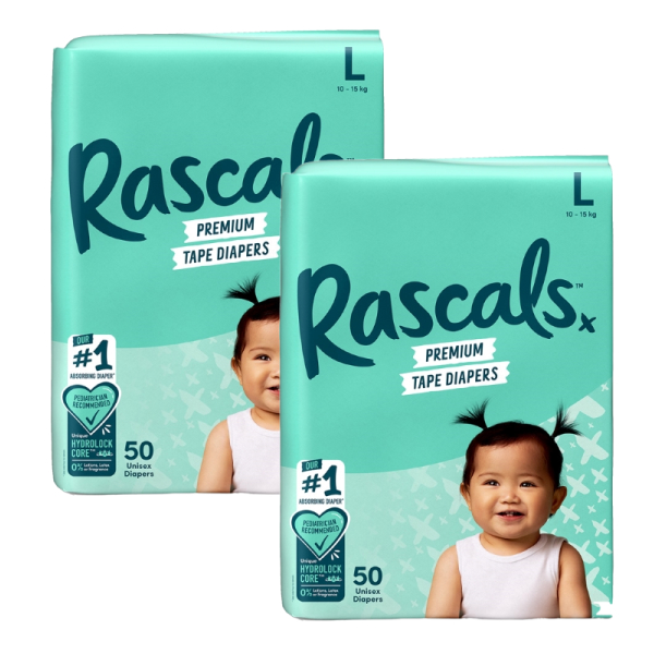 Combo 2 tã dán Rascals size L - Giao bao bì ngẫu nhiên