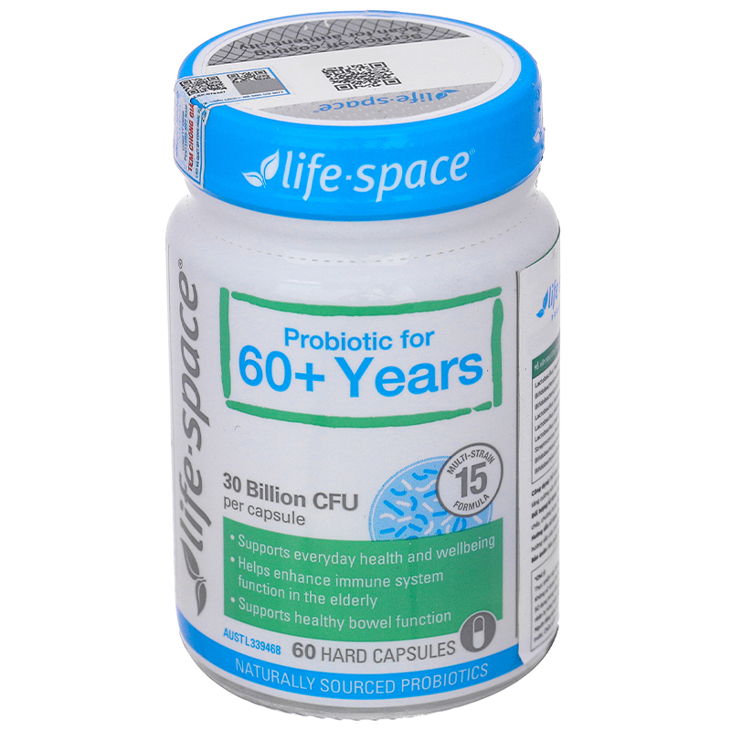Life-Space Probiotic for 60+ Years tăng cường miễn dịch cho người cao tuổi Lọ 60 viên
