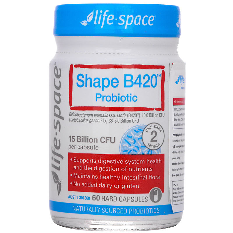 Life-Space Shape B420 Probiotic (Hộp 60 viên) bổ sung lợi khuẩn hỗ trợ vóc dáng