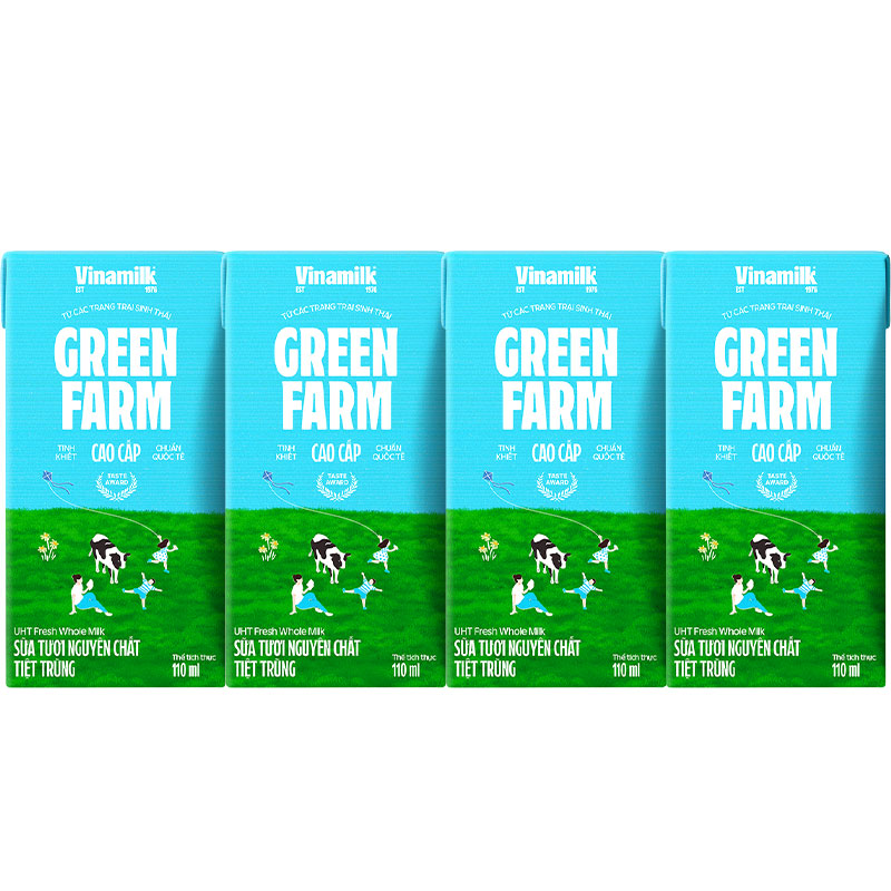 Thùng 48 hộp sữa tươi tiệt trùng Vinamilk Green Farm không đường 110 ml (từ 1 tuổi) 19