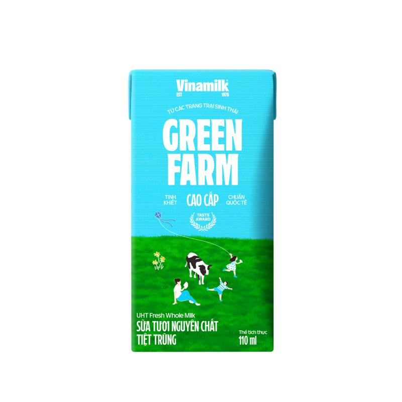 Thùng 48 hộp sữa tươi tiệt trùng Vinamilk Green Farm không đường 110 ml (từ 1 tuổi) 20