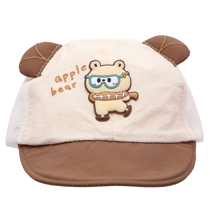 Nón lưỡi trai cho bé TOP KIDS Apple Bear màu nâu be 2
