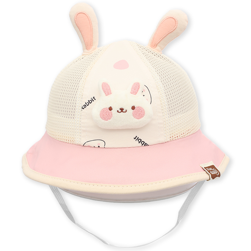 Nón vành cho bé TOP KIDS thỏ Rabbit tai dài màu hồng 2