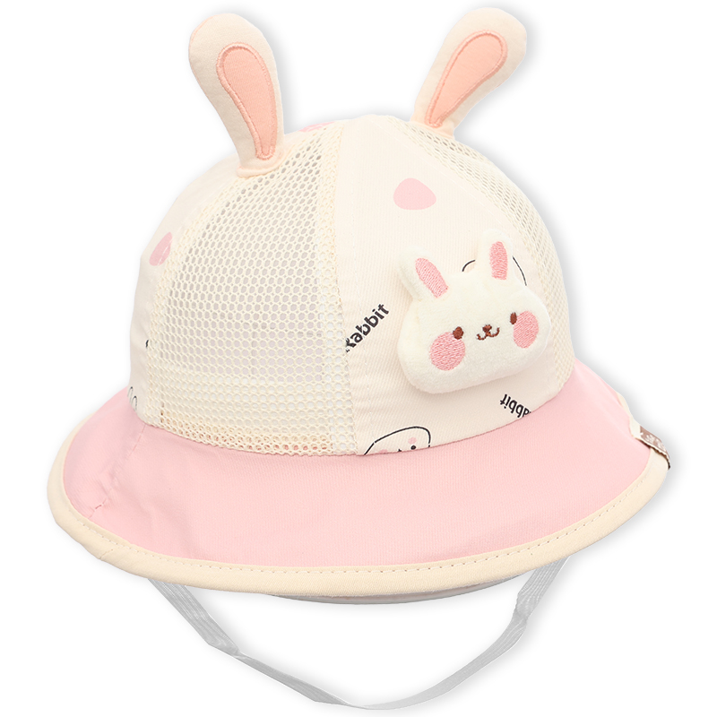 Nón vành cho bé TOP KIDS thỏ Rabbit tai dài màu hồng 3