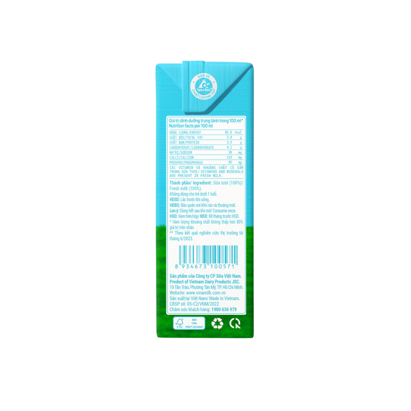 Thùng 48 hộp sữa tươi tiệt trùng Vinamilk Green Farm không đường 110 ml (từ 1 tuổi) 17