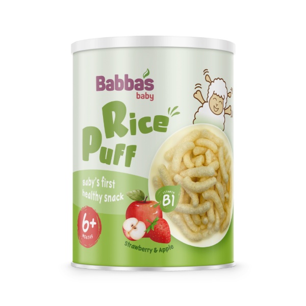 Bánh gạo ăn dặm Babba's Baby vị dâu, táo lon 40g (từ 6 tháng) - AVAKids.com