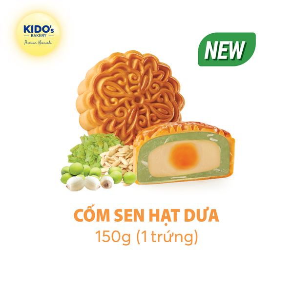 Bánh trung thu Kido's Bakery cốm sen hạt dưa 1 trứng 150g - AVAKids.com