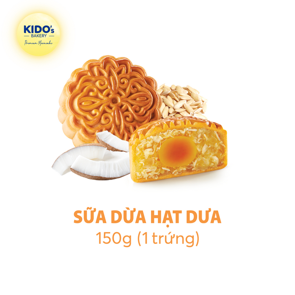Bánh trung thu Kido's Bakery sữa dừa hạt dưa 1 trứng 150g - AVAKids.com