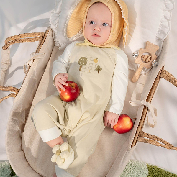 Body dài tay La Pomme petit mùa thu màu be - AVAKids.com