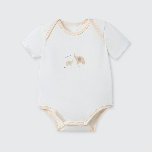 Bodychip cộc tay La Pomme bamboo bèo nhún màu hồng - AVAKids.com