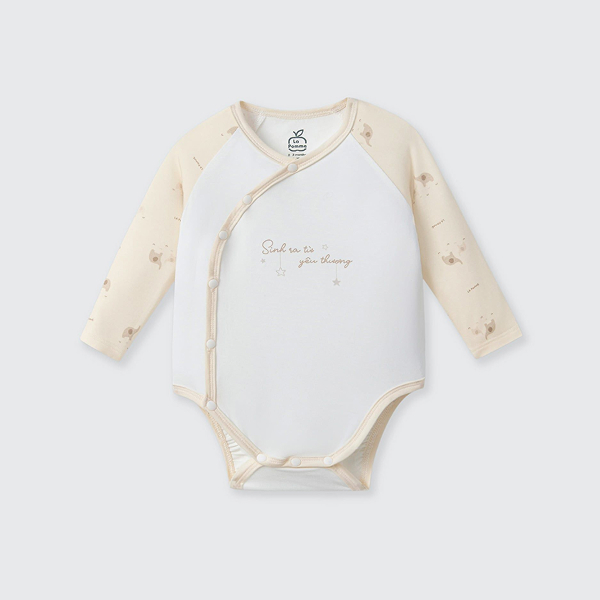 Body chip dài tay La Pomme petit đoàn tàu màu ghi - AVAKids.com