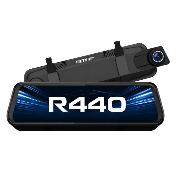Camera hành trình xe hơi ghi hình trước sau 4K Cảnh Báo Giọng Nói GPS Vietmap R440