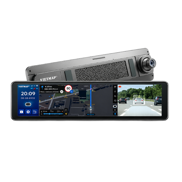 Camera hành trình xe hơi ghi hình trước sau Full HD Cảnh Báo Giọng Nói ADAS 4G GPS Vietmap V740