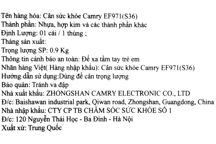 Cân điện tử Camry EF971(S36) - 7