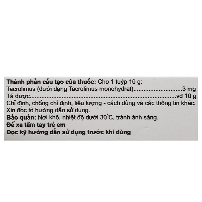 Kem bôi Chamcromus 0,03% điều trị viêm da vừa đến nặng tuýp 10g - 8