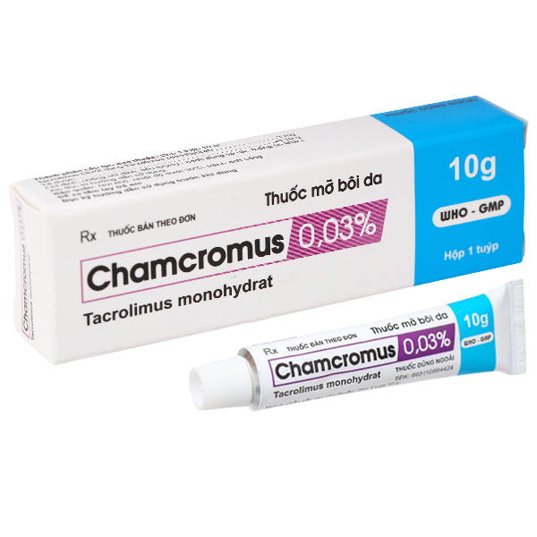 Kem bôi Chamcromus 0,03% điều trị viêm da vừa đến nặng