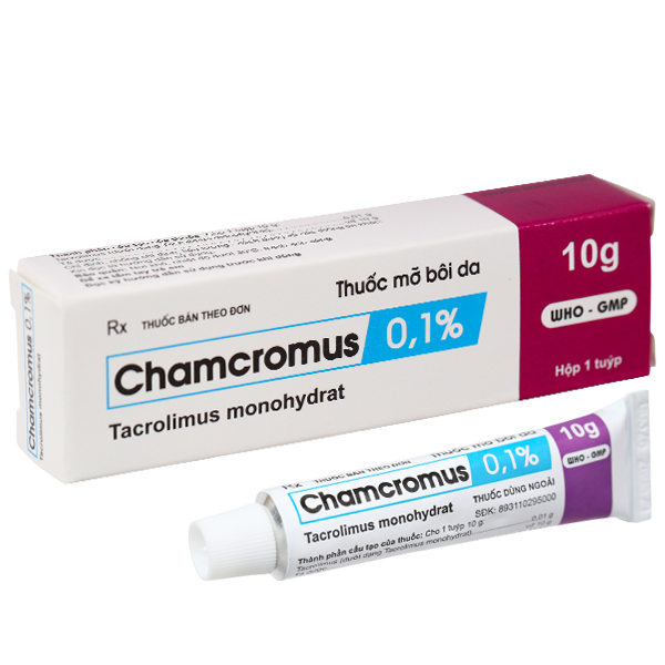 Kem bôi Chamcromus 0,1% điều trị viêm da vừa đến nặng
