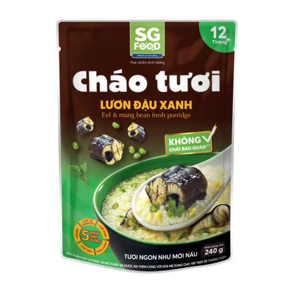 Cháo tươi SG Food vị lươn đậu xanh gói 240g/270g (từ 1 tuổi) - AVAKids.com