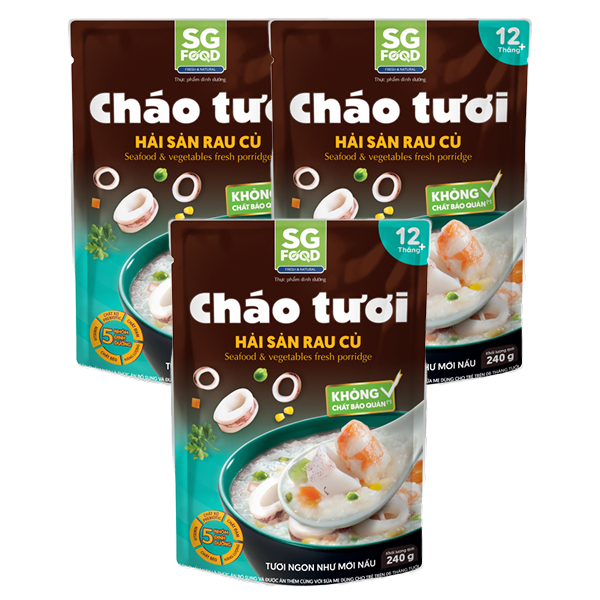 Combo 3 gói cháo tươi SG Food Baby vị hải sản rau củ