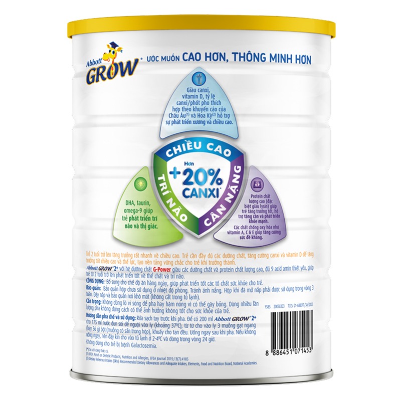Combo 2 sữa bột Abbott Grow 2+ hương vani 1.6 kg (từ 2 tuổi) 2
