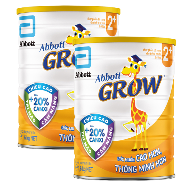 Combo 2 sữa bột Abbott Grow 2+ hương vani 1.6 kg (từ 2 tuổi) - AVAKids.com