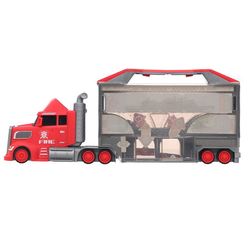 Đồ chơi mô hình bộ xe tải container biến hình đường đua và trạm xe đô thị Six Six Zero 9915 (660-S46) 19