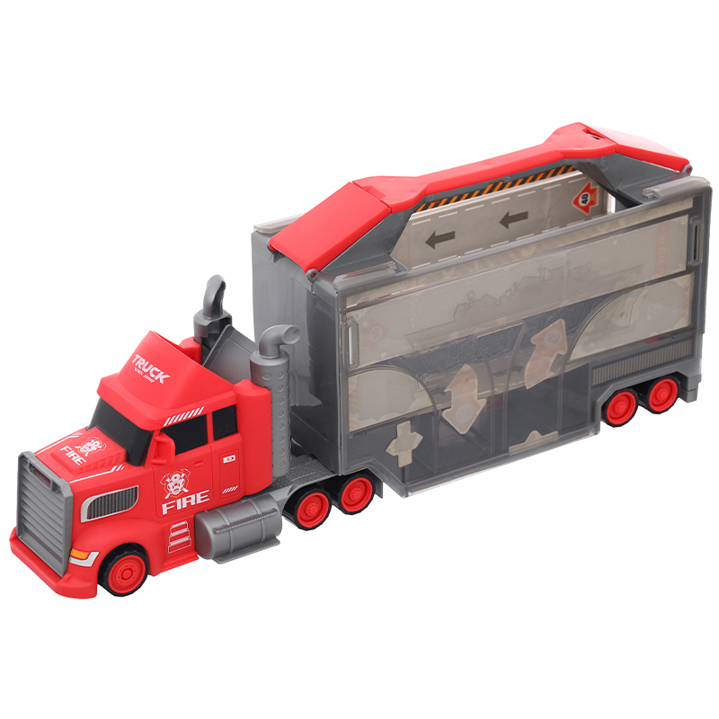Đồ chơi mô hình bộ xe tải container biến hình đường đua và trạm xe đô thị Six Six Zero 9915 (660-S46) 20