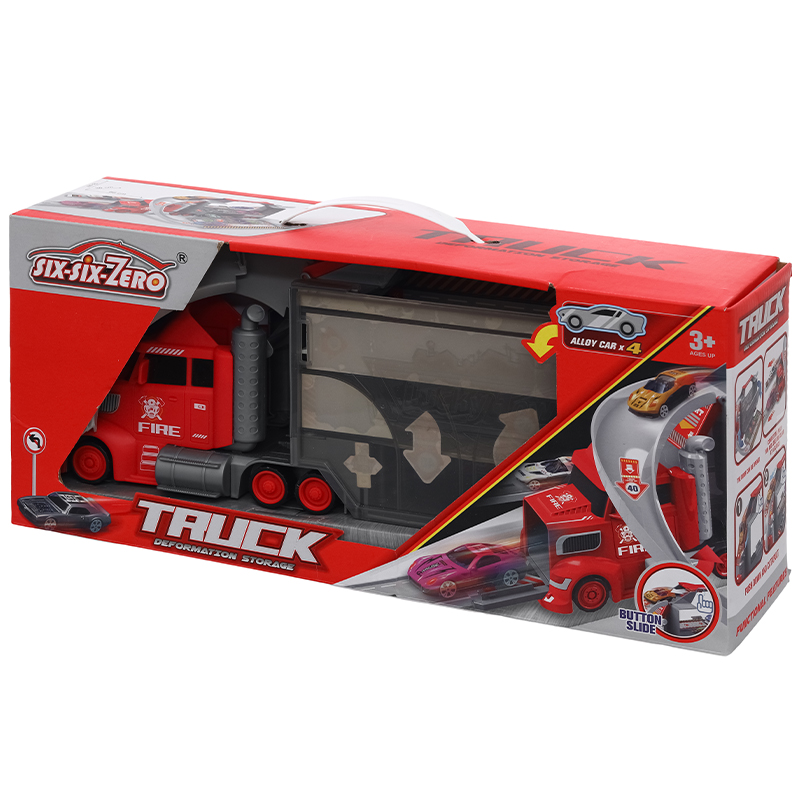 Đồ chơi mô hình bộ xe tải container biến hình đường đua và trạm xe đô thị Six Six Zero 9915 (660-S46) 15