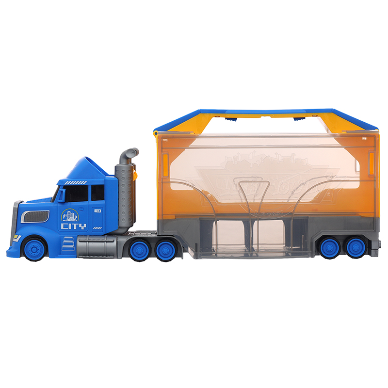 Đồ chơi mô hình bộ xe tải container biến hình đường đua và trạm xe đô thị Six Six Zero 9915 (660-S46) 8