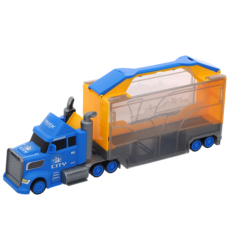 Đồ chơi mô hình bộ xe tải container biến hình đường đua và trạm xe đô thị Six Six Zero 9915 (660-S46) 9