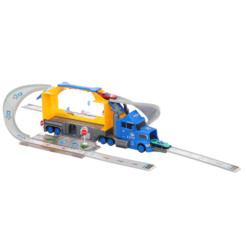 Đồ chơi mô hình bộ xe tải container biến hình đường đua và trạm xe đô thị Six Six Zero 9915 (660-S46) 6