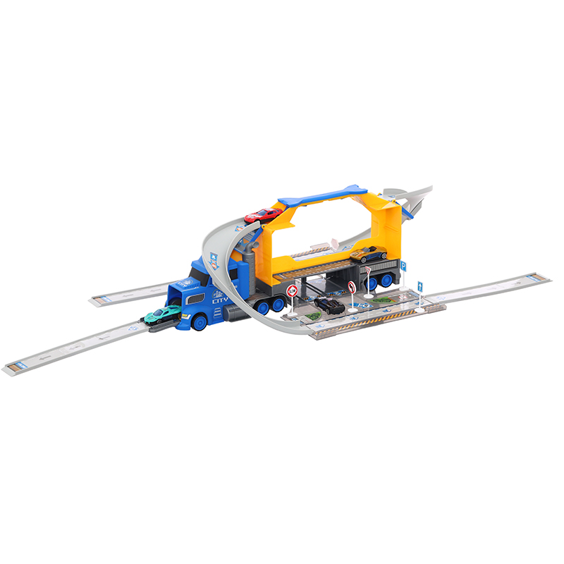 Đồ chơi mô hình bộ xe tải container biến hình đường đua và trạm xe đô thị Six Six Zero 9915 (660-S46) 7