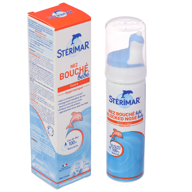Dung dịch xịt mũi Sterimar Nose Hygiene Baby giảm nghẹt mũi chai 50ml