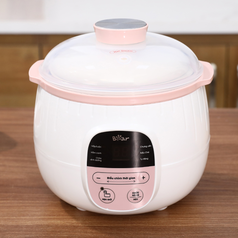 Nồi nấu chậm Bear 0.8 lít SUBE001 - Hồng 4