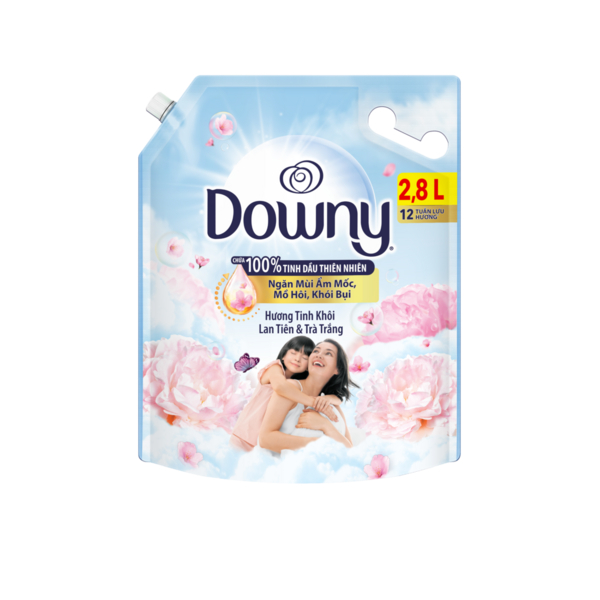 Nước xả vải Downy tinh khôi lan tiên và trà trắng túi 2.8 lít - AVAKids.com