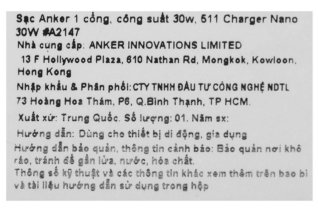 Adapter Sạc Type C PD GaN 30W Anker Nano 3 A2147 - 10