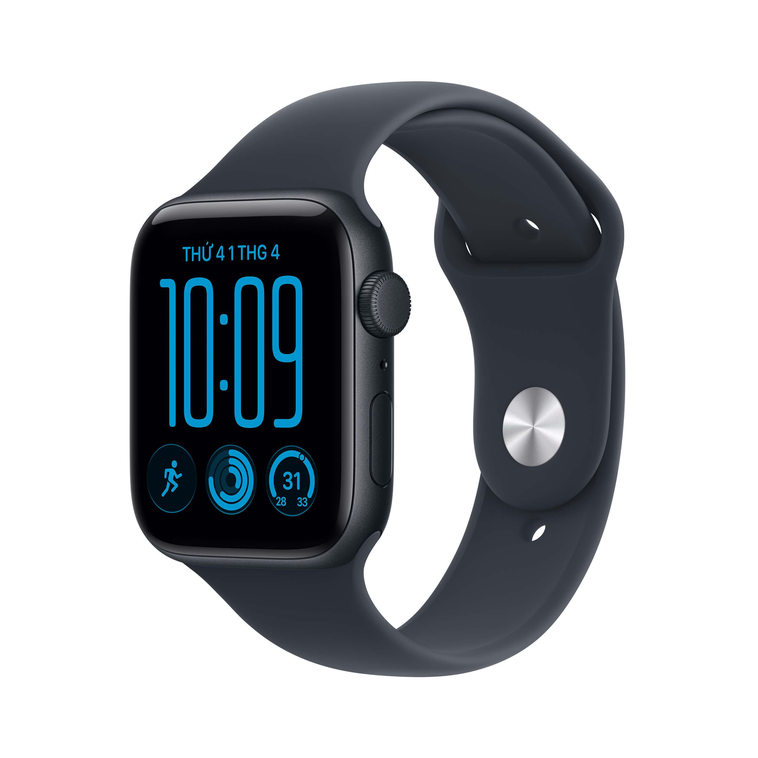 Apple Watch SE 3 GPS 44mm viền nhôm dây thể thao 2026 Ghi đen