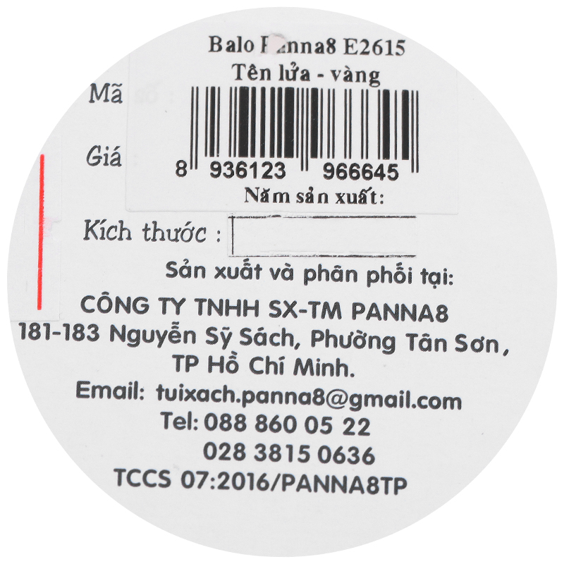 Balo cho bé PANNA8 E2615 tên lửa màu vàng 8