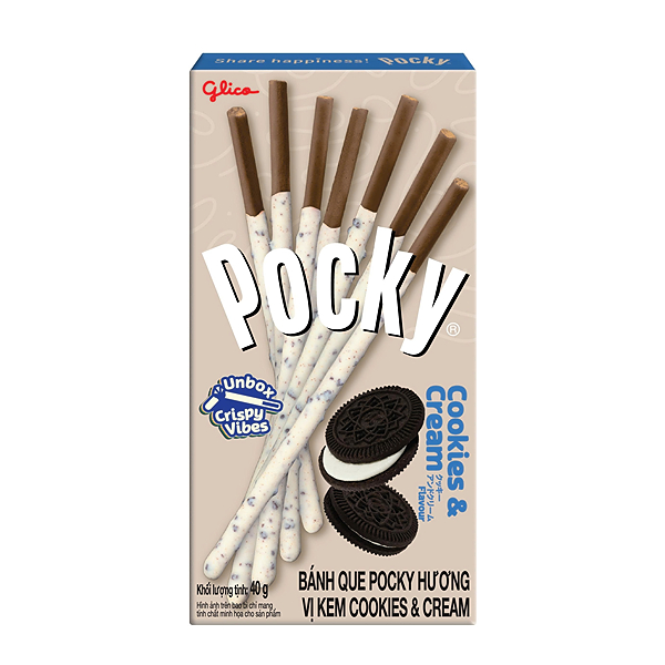 Bánh que Glico Pocky vị cookies và kem