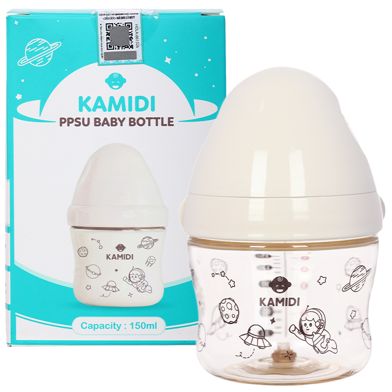 Bình sữa nhựa PPSU Kamidi cổ rộng thế hệ thứ 2 150 ml - Họa tiết galaxy (0 - 3 tháng) 7