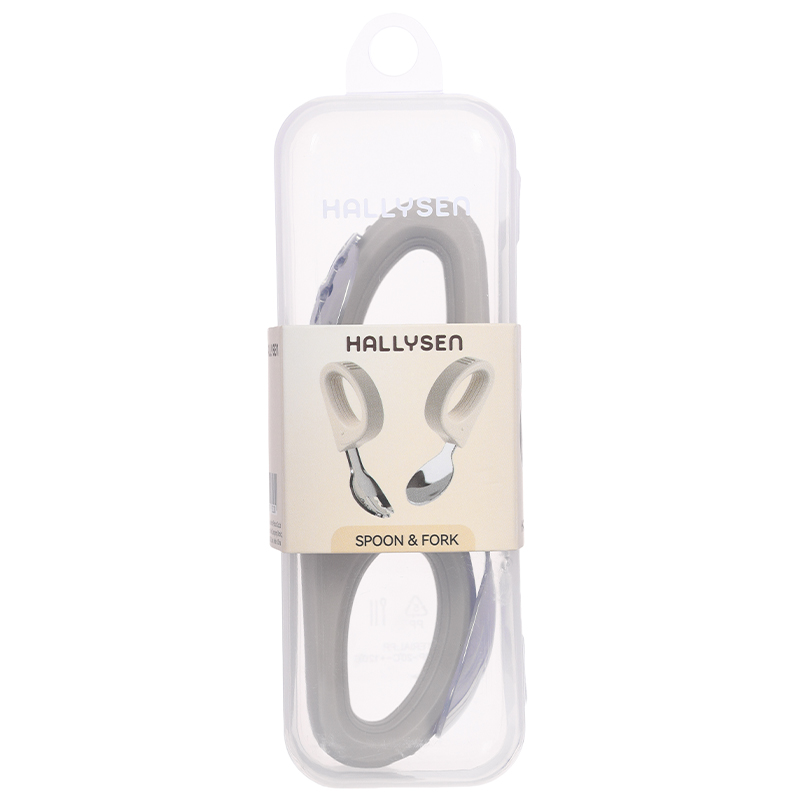 Bộ muỗng nĩa inox tay cầm tròn Hallysen - Màu be 2
