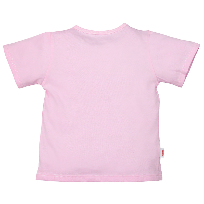 Bộ tay ngắn IQ baby cotton cúc bấm vai in hình màu hồng 4