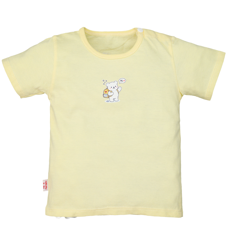 Bộ tay ngắn IQ baby cotton cúc bấm vai in hình màu hồng 14