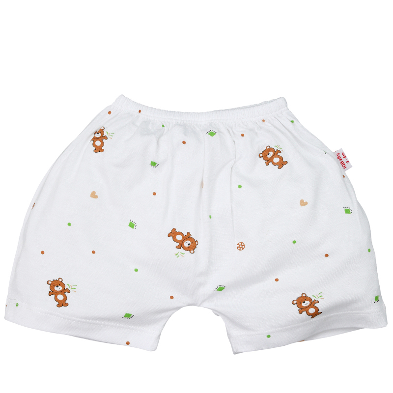 Bộ tay ngắn IQ baby visco cúc lệch in gấu màu nâu 7