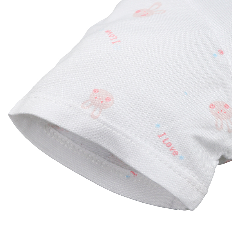 Bộ tay ngắn IQ baby visco cúc lệch in gấu màu nâu 16